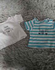 Lot 2 T-shirts bleu blanc naissance 