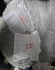 Lot 2 T-shirts TAO blanc ligne bleu rêve 