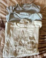 Lots 3 body manches courtes 12mois 