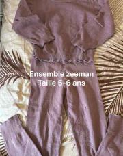 Ensemble mauve zeeman 5-6ans 