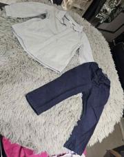 Ensemble 2pcs HM chemise bleue pantalon bleu