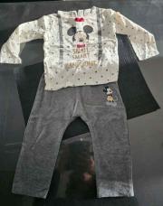 Ensemble 2pcs training Mickey gris beige