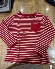 Blouse rouge et blanc ligne 6ans 