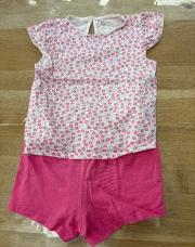 Pyjama short fleuri rose 2 ans 