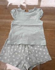 Pyjama short vert d’eau