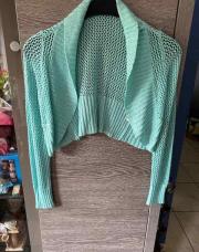 Gilet crochet vert d eau 