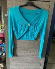 Gilet bleu coton