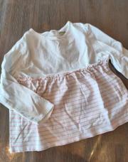 T-shirt longue manche blanc rayure rose