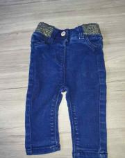 Jeans bleu doré