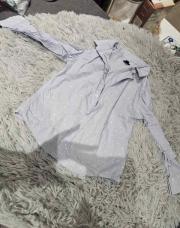 Chemise bleu gris lettres 