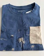 T-shirt bleu/blc 8A