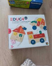 Jeu 3 cartes en bois 