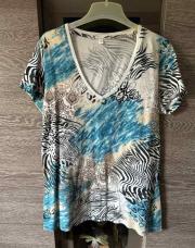Teeshirt bleu blanc 