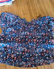 Tee shirt tao 9 mois bleu fleur 