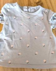 Tee shirt fleur grise 9 mois 