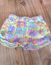 Short fluo fleur 9/12 mois 