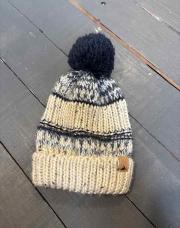 Bonnet pompom bleu 