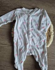 PYJAMA BLANC ETOILES ROSES 1MOIS