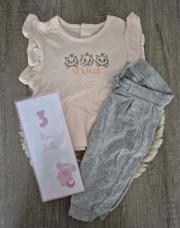 TSHIRT MARIE ET JOGGING GRIS 3 MOIS 