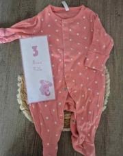 PYJAMA ROSE POIS BLANC 3MOIS
