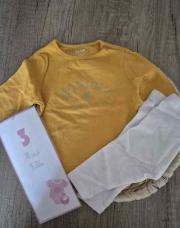 ENSEMBLE HAUT MOUTARDE ET LEGGING BLANC 3 MOIS