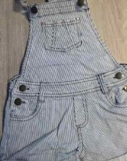Salopette jeans ligné bleu 104