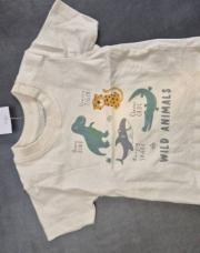 T shirt beige wild animals 3-6mois