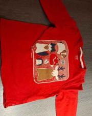 T-shirt rouge animaux forêt 18M