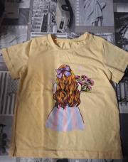 Tee shirt jaune fleur 