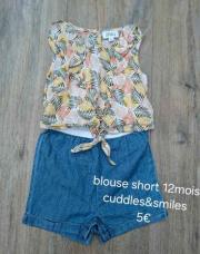 Blouse short cuddles smiles 12mois