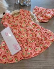 ROBE ORANGE AVEC CULOTTE 6 MOIS