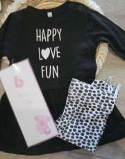 ENSEMBLE NOIR AVEC LEGGING A POIS 6 MOIS 