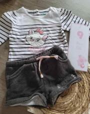 ENSEMBLE MARIE AVEC SHORT GRIS 9 MOIS