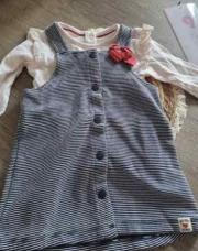 ROBE A LIGNE BLEU ET LM BEIGE 9 MOIS