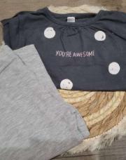 PYJAMA 2 PIECES GRIS 12 MOIS 