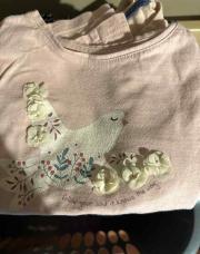Teeshirt longue manche 3A rose avec oiseaux 