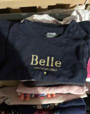 Teeshirt longue manche 9M bleu foncé «belle comme un cœur »