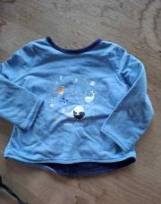 T-shirt longues manches réversible 9 mois sergent major bleu