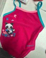 Bikini 3/6M rose motif panda 