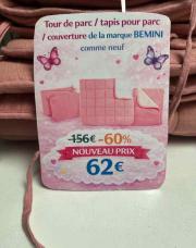 BEMINI tour de parc/tapis/couverture vieux rose 