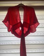 Blouse rouge nouée - M