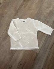 Pull beige fleurs