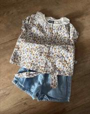 Ensemble short + chemisier fleurs kiabi