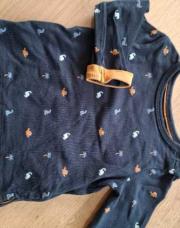 T-shirt jbc bleu foncé avec revers marron