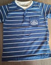 T-shirt ligné blanc bleu 2A