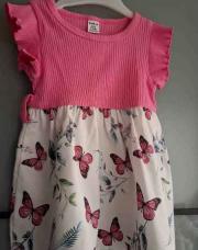 Robe haut rose & papillons 9-12mois 