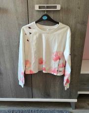 Sweat SHEIN blanc fleur rose taille M