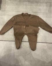 Grenouillère tricot taupe 