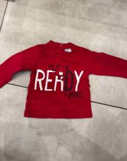 T-shirt longue manche 3 mois rouge 