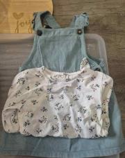 SALOPETTE BLEU ET TSHIRT LM 